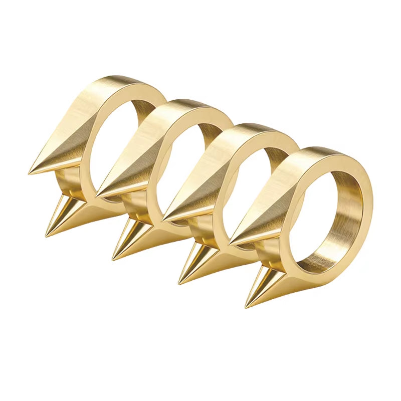 Self-Defense Rings - Unisex Window Breaker Rings, Safety Spike Rings, Small Anti-Wolf Rings, Punk-Style Zinc Alloy Jewelry 3Pcs