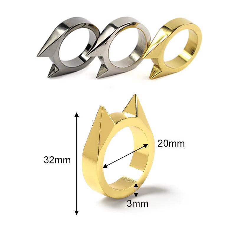 Self-Defense Rings - Unisex Window Breaker Rings, Safety Spike Rings, Small Anti-Wolf Rings, Punk-Style Zinc Alloy Jewelry 3Pcs