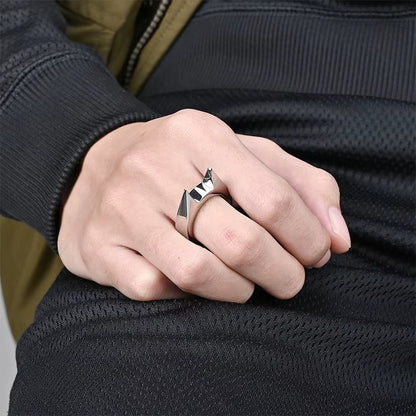 Self-Defense Rings - Unisex Window Breaker Rings, Safety Spike Rings, Small Anti-Wolf Rings, Punk-Style Zinc Alloy Jewelry 3Pcs