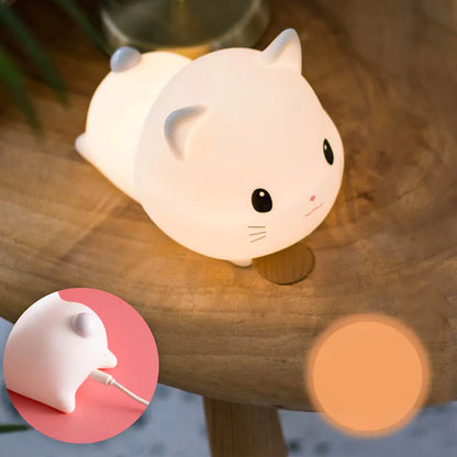 Touch Control Cat Silicone Night Light for Babies