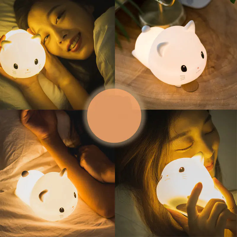 Touch Control Cat Silicone Night Light for Babies
