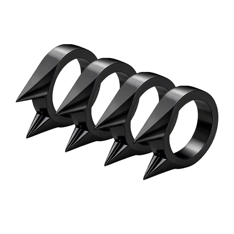 Self-Defense Rings - Unisex Window Breaker Rings, Safety Spike Rings, Small Anti-Wolf Rings, Punk-Style Zinc Alloy Jewelry 3Pcs