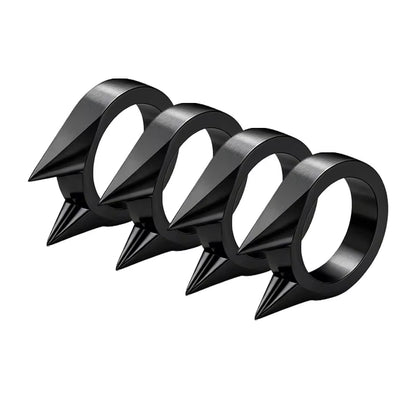 Self-Defense Rings - Unisex Window Breaker Rings, Safety Spike Rings, Small Anti-Wolf Rings, Punk-Style Zinc Alloy Jewelry 3Pcs
