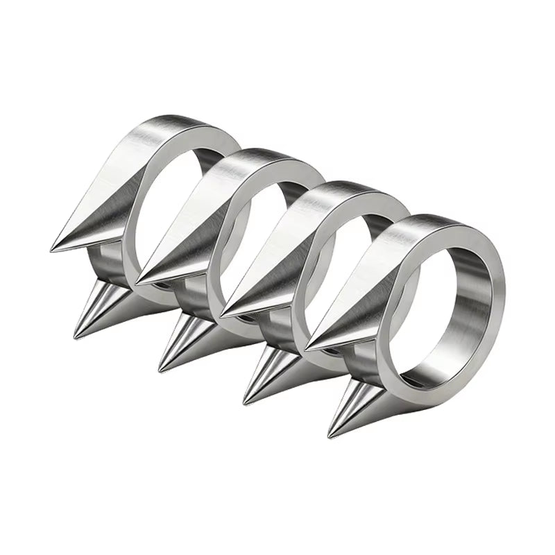 Self-Defense Rings - Unisex Window Breaker Rings, Safety Spike Rings, Small Anti-Wolf Rings, Punk-Style Zinc Alloy Jewelry 3Pcs