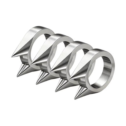 Self-Defense Rings - Unisex Window Breaker Rings, Safety Spike Rings, Small Anti-Wolf Rings, Punk-Style Zinc Alloy Jewelry 3Pcs