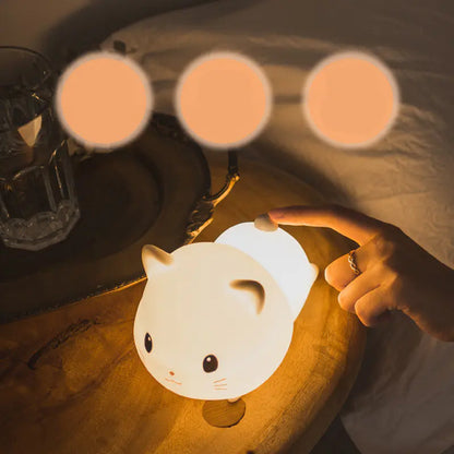 Touch Control Cat Silicone Night Light for Babies