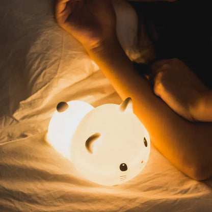 Touch Control Cat Silicone Night Light for Babies